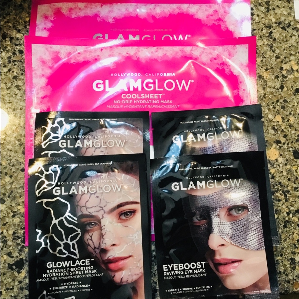 GlamGlow Glowsheet, Glowlace Eyeboost Face Masks - Picture 1 of 8